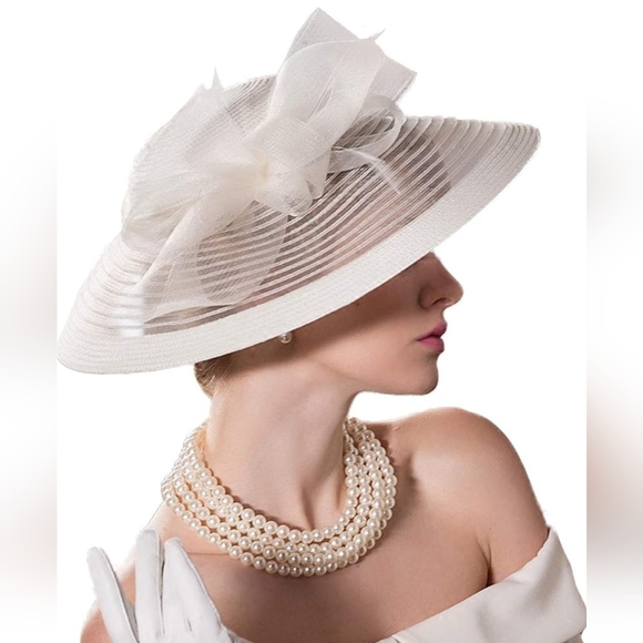 ?Glamourous Bridal Cambric Bowler/Cloche Hat  main image 13